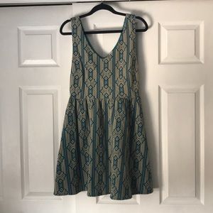 Sleeveless Patterned Teal Sundress